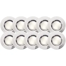 BRILLIANT Lampe Cosa 30 LED Einbauleuchtenset 10 Stück edelstahl/warmweiß     IP-Schutzart: 44 - spritzwassergeschützt