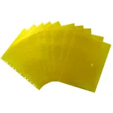 EXXO by HFP 35353 Dokumententaschen Sammelmappen Sichttaschen A4 transparent gelb - Dokumentenmappe zum Abheften mit EURO-Lochung, Abheftrand, Klappe und Klettverschluss - 10 Stück 310 x 235 mm
