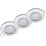 Oktaplex lighting Oktaplex 3er Set Deckeneinbaustrahler Sedan inkl. LED-Module Warmweiß 380lm 4,8W Chromoptik LED Spot