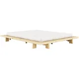 Karup Design Bettgestell »JAPAN BED Bodenbett, Holzrahmen, Futonbett, Jugendbett, Holzbett«, Massivholzbett mit Lattenrost, Kiefer massiv, Doppelbett ohne Kopfteil