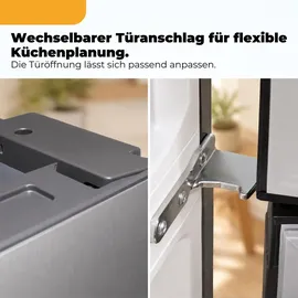 Exquisit KGC5380-115-NF-040C Kühl-Gefrierkombination (378 l, 2005 mm hoch, Schwarz)