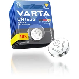 Varta Batterien Knopfzellen CR1632, 10 Stück, Power on Demand, Lithium, 3V, kindersichere Verpackung, für Smart Home Geräte, Autoschlüssel und weitere Anwendungen [Exklusiv bei Amazon]