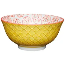 WESTCRAFT Ramen-Bowl, Schale, Dessert-Schale, Salat-Schüssel 15,7 cm, bunt glasiert - Ceramik Stoneware Bowl, Müsli-Schale, Schüssel | Dekorative Suppen-Schüssel (KCBOWL30 gelb)