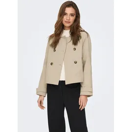 Only Kurzjacke ONLY "ONLAPRIL SHORT TRENCHCOAT OTW NOOS", Damen, Gr. L, braun (oxford tan), Web, Obermaterial: 100% Polyester, unifarben, Jacken Kurzjacke
