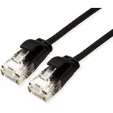 Roline UTP DataCenter Patchkabel Cat.6A (Class EA), LSOH, slim, schwarz, 0,15 m