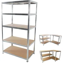 Lex Schwerlastregal Stahl 180x100x60 cm Silber