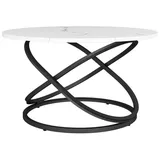 Vicco Couchtisch Calgary Weiß Marmor-Optik 80 x 46 cm mit großer Arbeitsfläche