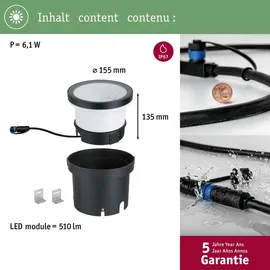 Paulmann Außenleuchte Metall 23,3 cm IP67 1 Stk. Anthrazit