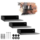 SO-TECH® Wandregal Eckregal HOVER 20/30 x 15/20 x 3 cm inkl. Befestigungsset, 3-tlg., Wandmontage, für Bad Küche oder Wohnzimmer, Schwarz schwarz 20 cm x 3 cm x 15 cm