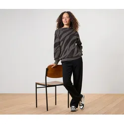Tchibo - Strickpullover mit Jacquard - Damen - Gr. S - schwarz/jacquard