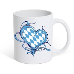 Youth Designz Tasse Beyern Herz Love Kaffeetasse Geschenk, Keramik, mit trendigem Print weiß