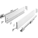 GTV Schubladenschienen AXIS PRO I Schubladenauszüge mit Vollauszug I Weiß I Belastbarkeit bis 40 kg I Push to Open Systeme I den Freien Zugang I Breite: 450 mm I Höhe: 120 mm