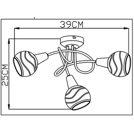 Trango 3-flammig 1001-32D LED Deckenleuchte *OLIVIA* inkl. 3x LED Leuchtmittel 3000K warmweiß I Deckenlampe in Edelstahl-Optik mit Design Gläsern incl.