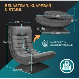 CASARIA Sessel 60 x 105 x 87 cm grau