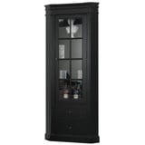 ebuy24 Vitrine Amaretta Eckschrank schwarz, antik patiniert, Brei schwarz