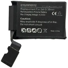 AccuCell Akku passend für die Apple iWatch 2 38mm Li-Polymer Akku A1760, 3,77V, 273mAh, 1,0Wh, built-in, w/o tools