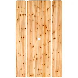 Tectake tectake® Bierzeltgarnitur Ludwig 3-tlg. klappbar, mit Sonnenschirmhalterung, beschichtetes Stahlgestell mit soliden Scharnieren, Holzlackierung mit Klarlack