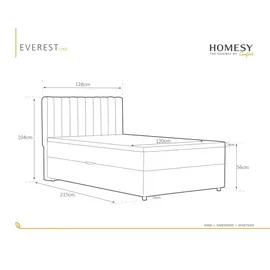panda möbel Boxspringbett 120x200 EVEREST, mit Topper, mit Bettkästen, Einzelbett, Dunkelbeige, Panda Möbel - Beige
