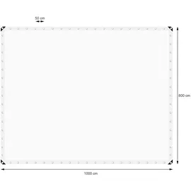 ECD Germany Abdeckplane 8 x 10 m Weiß