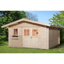 Weka Gartenhaus 111 3,80 x 3,80 m natur inkl. Vordach 60 cm 28 mm