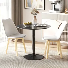 Homcom Runder Esstisch 80 x 75 x 80 cm schwarz