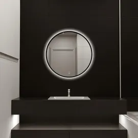 Home Deluxe LED-Spiegel Rund DUBI - Beschlagfrei & Dimmbar|Badezimmerspiegel, Badspiegel mit Beleuchtung, Wandspiegel