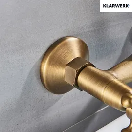 klarwerk Julian Retro Mischbatterie Wandmontage Messing gebürstet
