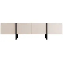 vente-unique LUVONIA TV-Lowboard 180x50x45 cm Beige/Schwarz Holz