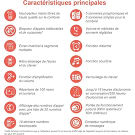 Vtech Digitales Schnurlostelefon ES2050, einfacher Anrufbeantworter, Blocker für unerwünschte Anrufe