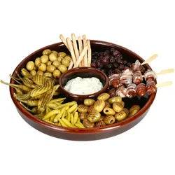 Juego Tapas Schale Ø33,5cm Ton Cazuela groß Dipschälchen Antipasti Fingerfood