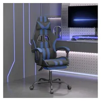 vidaXL Gaming-Stuhl mit Fußstütze Schwarz Blau