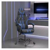 vidaXL Gaming-Stuhl mit Fußstütze Schwarz Blau