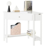 SoBuy SoBuy® Ecktisch,Schreibtisch,mit Ablage und schublade, weiß,FWT31-W - Weiß