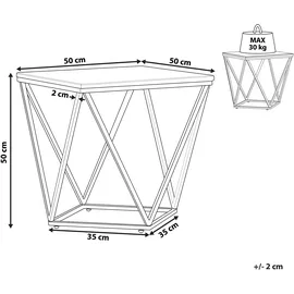 Beliani Beistelltisch MALIBU Beiger Marmor