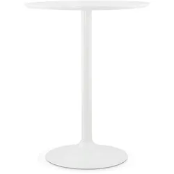 Kadima Design Stehtisch, Weiß, Zeitlos, Mdf & Metall, Ø 90 cm, Höhe 110 cm, mit Bodenschutz