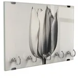 DEQORI Schlüsselbrett 'Die stille Tulpe', (1 St), Schlüsselhalter Schlüssel Haken Schlüsselboard modern Schlüsselleiste schwarz