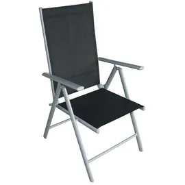 DEGAMO Gartengarnitur SORANO 5-teilig, mit Tisch 70x125cm + Kunstholz + Kunstgewebe schwarz