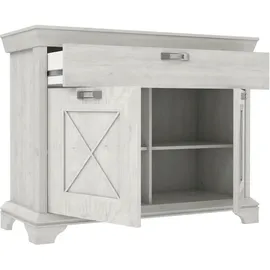 Forte Kashmir Weiß, (pinia weiß), B:123,3cm H:95,9cm T:48,2cm, FSC-zertifizierter Holzwerkstoff, Sideboards, Kommode, Breite 123 cm