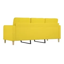 vidaXL 3-Sitzer-Sofa Hellgelb 180 cm Stoff