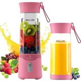 COKUNST Tragbarer Mixer für Smoothies und Shakes, 530ml Smoothie Maker mit 6 Klingen, Wiederaufladbarem Typ-C Portable Blender mit Reisedeckel, Mini Standmixer für Reisen, Küche (Grün)