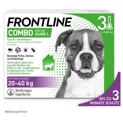 FRONTLINE COMBO gegen Zecken, Flöhe (Flöhe, Eier, Larven, Puppen) für Hunde L (20-40 Kg) 3 St Lösung