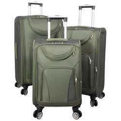 MONOPOL® Trolleyset 78, 68, 55 cm – 4 Rollen – mit Dehnfalte – in 4 Farben – Koffer grün