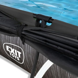 EXIT TOYS Exit Black Wood Pool 300x200x65cm mit und Sonnensegel - Schwarz