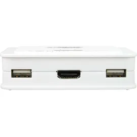 InLine KVM Switch, 2-fach, HDMI, USB, mit Audio, integr. Kabel