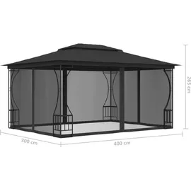 vidaXL Partezelt 3 x 4 m inkl. 4 Seitenteile Anthrazit