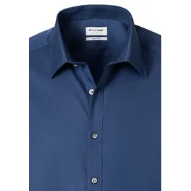 Olymp Businesshemd OLYMP Level Five body fit, New York Kent", Herren, Gr. 45, Normaler Arm, rauchblau, 97% Baumwolle, 3% Elastolefin, Hemden,