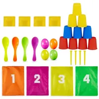 Relaxdays Kinderparty Spiele 3 in 1 Set