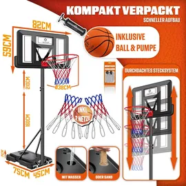 Kesser Basketballkorb 160-210 cm Schwarz