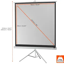 celexon Stativleinwand Economy 158 x 158 cm - White Edition