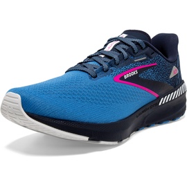 Brooks Damen Launch GTS 10 Sneaker, Peacoat/Marina Blue/Pink Glo, 37.5 EU